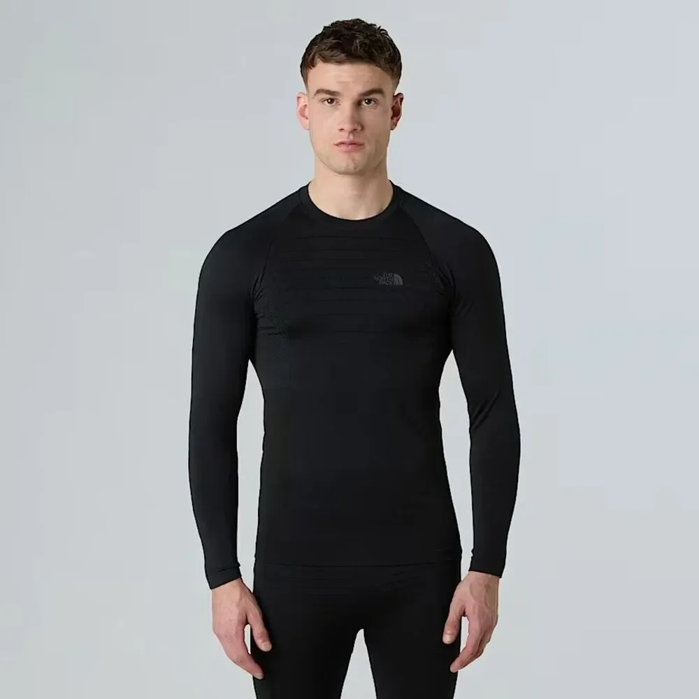 North Face Mens Sport Long Sleeve Top Black Athletic Knit Hiking Shirt Sz M/L